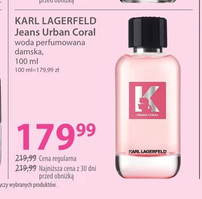 Woda perfumowana damska KARL LAGERFELD Jeans Urban Coral promocja w Hebe