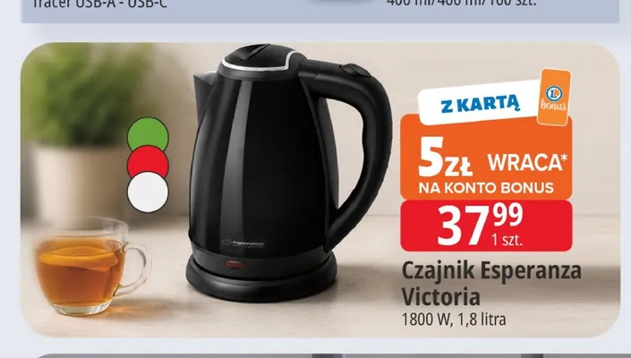 Czajnik elektryczny Esperanza Victoria promocja w Leclerc
