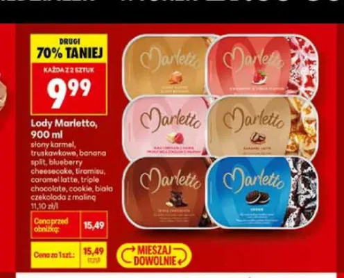 Lody caramel latte Marletto promocja w Biedronka