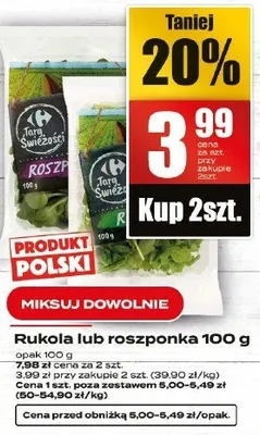 Rukola lub roszponka 100g promocja w Supeco