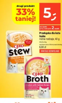 Przekąska dla kota Inaba Ciao Broth Chicken with Salmon Recipe promocja w Dealz