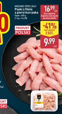 Paski z fileta z piersi kurczaka Mięsne Specjały promocja w Aldi