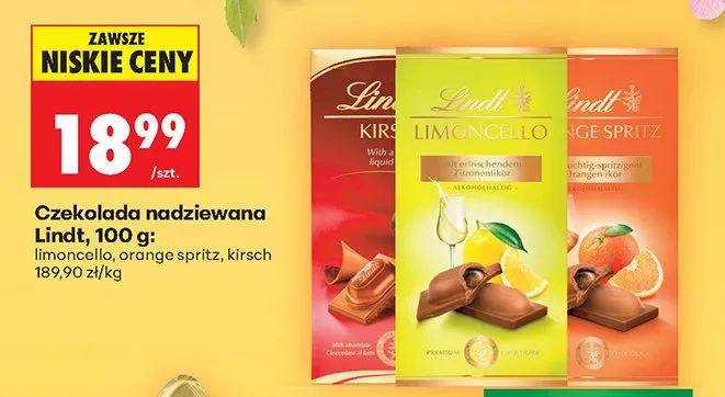 Czekolada nadziewana limoncello promocja w Biedronka