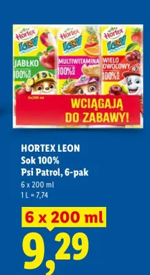 Sok 100% Hortex Leon Psi Patrol 6-pak promocja w Lidl