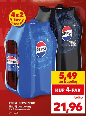 Napój gazowany Pepsi Zero 4-pak 2 l promocja w Kaufland