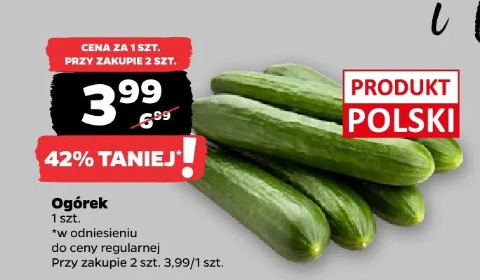 Ogórek długi promocja w Netto