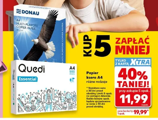 Papier ksero A4 Quedi Essential promocja w Kaufland