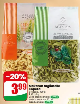 Makaron tagliatelle Kopcza promocja w Dino
