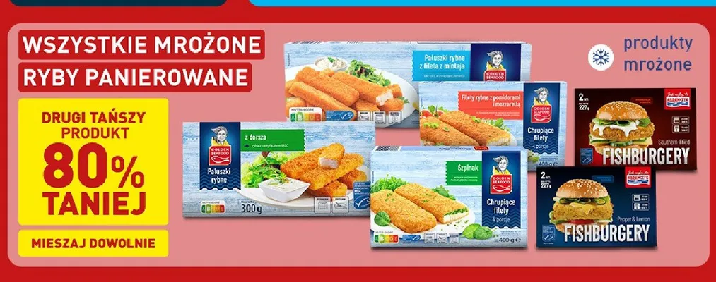 Chrupiące filety ze szpinakiem Golden Seafood promocja w Aldi