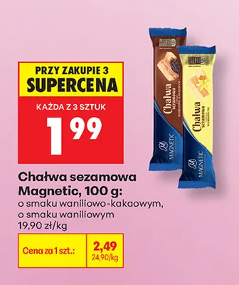 Chałwa sezamowa o smaku waniliowo-kakaowym Magnetic promocja w Biedronka