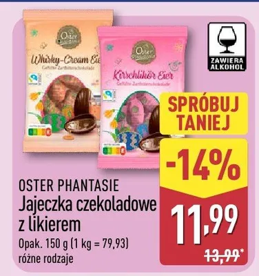 Jajeczka czekoladowe z likierem różne rodzaje promocja w Aldi