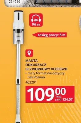 Odkurzacz bezworkowy Manta promocja w Selgros