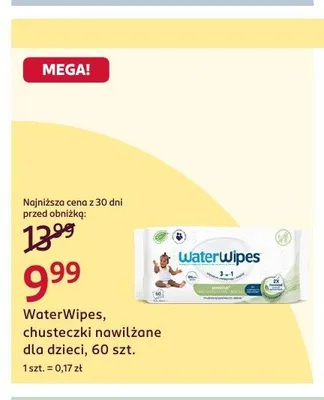 Chusteczki nawilżane dla dzieci WaterWipes promocja w Rossmann