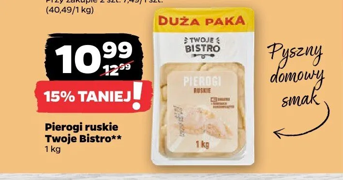 Pierogi ruskie Twoje Bistro promocja w Netto