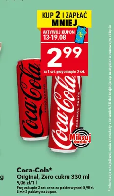 Napój gazowany Coca-Cola Original promocja w LEWIATAN
