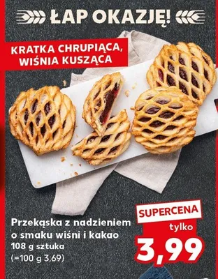 Przekąska z nadzieniem o smaku wiśni i kakao promocja w Kaufland