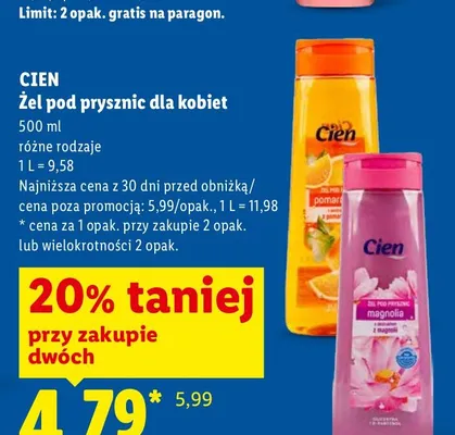 Żel pod prysznic dla kobiet Cien Pomarańcza promocja w Lidl
