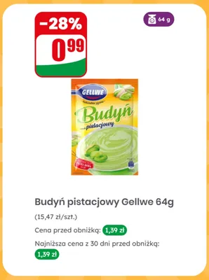 Budyń pistacjowy Gellwe promocja w Dino
