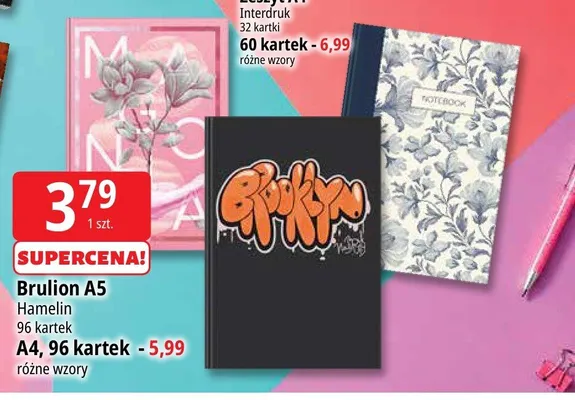 Brulion A5 Hamelin 96 kartek promocja w Leclerc