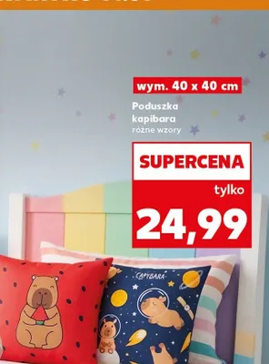 Poduszka kapibara wym. 40x40cm Kaufland promocja w Kaufland
