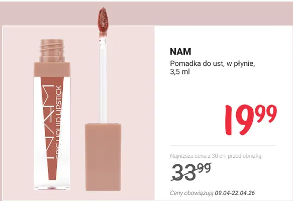 Pomadka do ust, w płynie Nam promocja w Rossmann