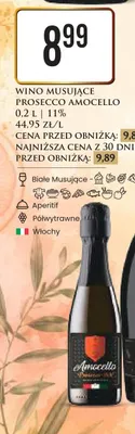 Wino musujące Prosecco Amocello 11% promocja w Dino