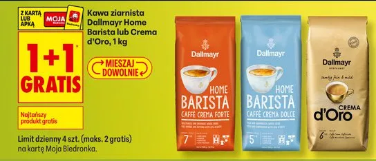 Kawa ziarnista Dallmayr Home Barista lub Crema d'Oro promocja w Biedronka