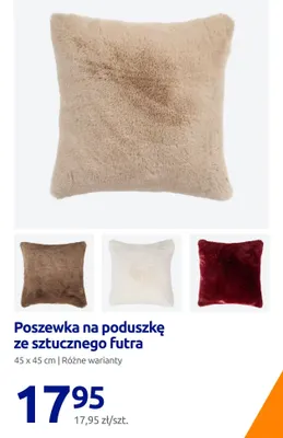 Poszewka na poduszkę ze sztucznego futra 45x45 cm promocja w Action