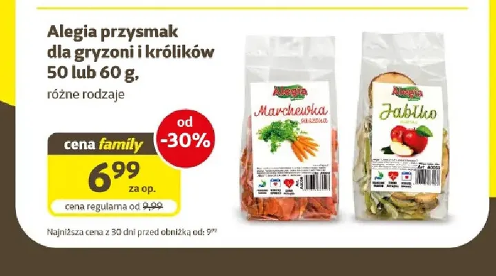 Przysmak dla gryzoni i królików marchewka Alegia promocja w Super Zoo