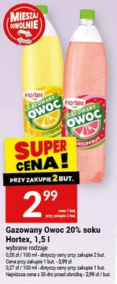 Gazowany napój owocowy 20% soku promocja w Twój Market