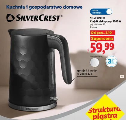 Czajnik elektryczny 1,7 l Silvercrest promocja w Lidl