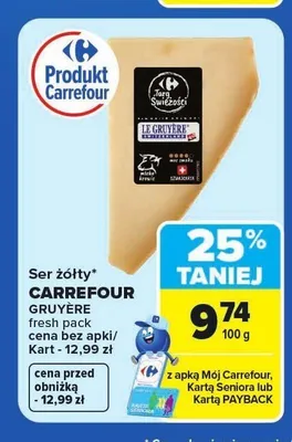 Ser żółty Gruyere Targ Świeżości promocja w Carrefour Market