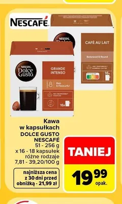 Kawa w kapsułkach Nescafe Dolce Gusto Grande Intenso promocja w Carrefour