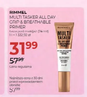 Baza pod makijaż Rimmel Multi Tasker All Day Grip & Breathable Primer promocja w Drogerie Jawa