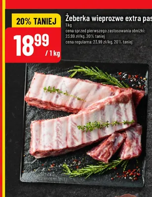 Żeberka wieprzowe extra paski promocja w POLOmarket