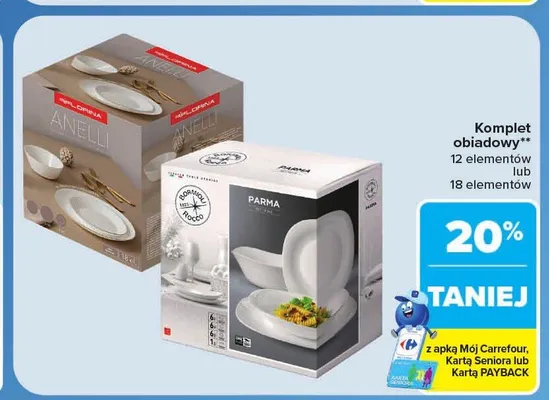 Komplet obiadowy Florina Anelli 18 elementów promocja w Carrefour