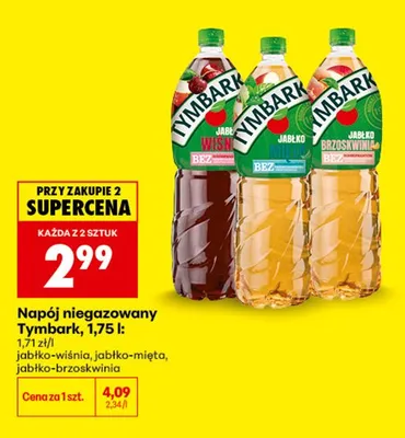 Napój niegazowany jabłko-brzoskwinia Tymbark promocja w Biedronka