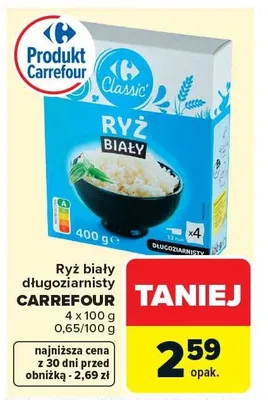 Ryż biały długoziarnisty Carrefour promocja w Carrefour Market