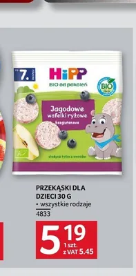 Wafelki ryżowe jagodowe dla dzieci HiPP promocja w Selgros