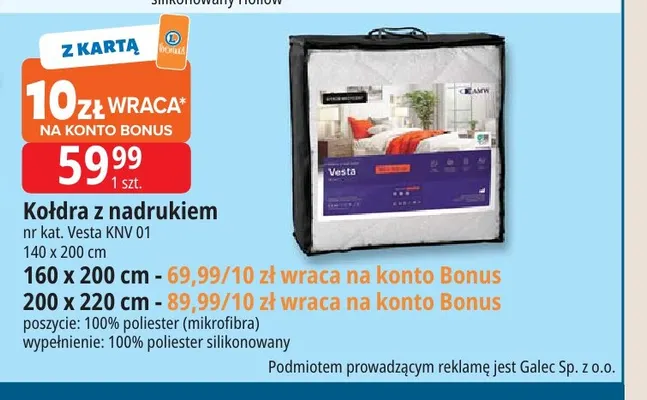 Kołdra z nadrukiem AMW 160x200 cm promocja w Leclerc