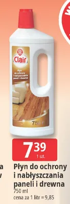 Płyn do ochrony i nabłyszczania paneli i drewna promocja w Leclerc
