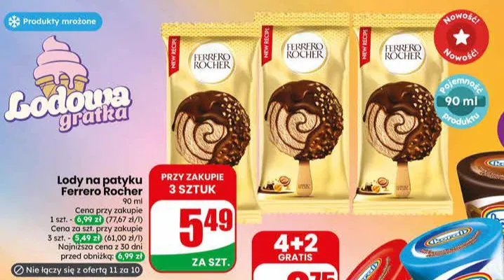 Lody na patyku Ferrero Rocher promocja w Dino