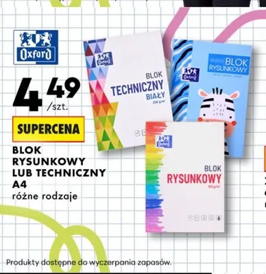 Blok techniczny A4 Oxford promocja w Biedronka