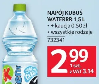 Napój Kubuś Waterrr 1,5l wszystkie rodzaje 732341 promocja w Selgros