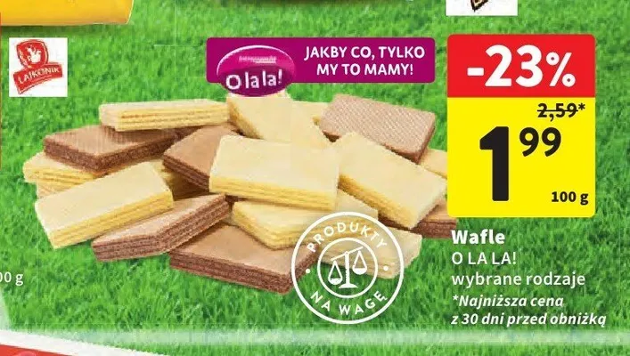 Wafle na wagę O la la! promocja w Intermarche