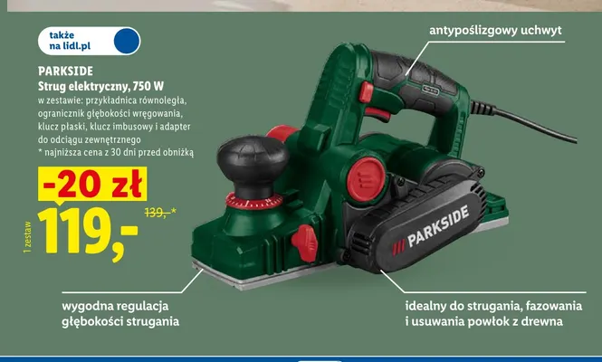 Strug elektryczny Parkside promocja w Lidl