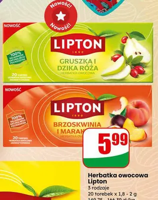 Herbatka owocowa gruszka i dzika róża promocja w Dino