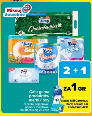 Chusteczki higieniczne Foxy Cotton promocja w Carrefour
