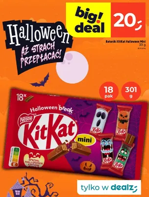Batoniki KitKat Halloween Mini 18-pak promocja w Dealz