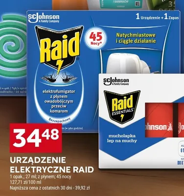 Urządzenie elektryczne Raid elektrofumigator z płynem promocja w Stokrotka